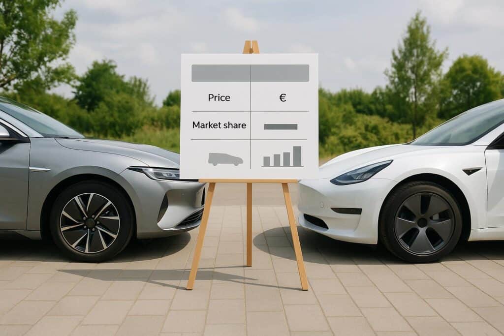BYD e7 vs Tesla Model 3 pris