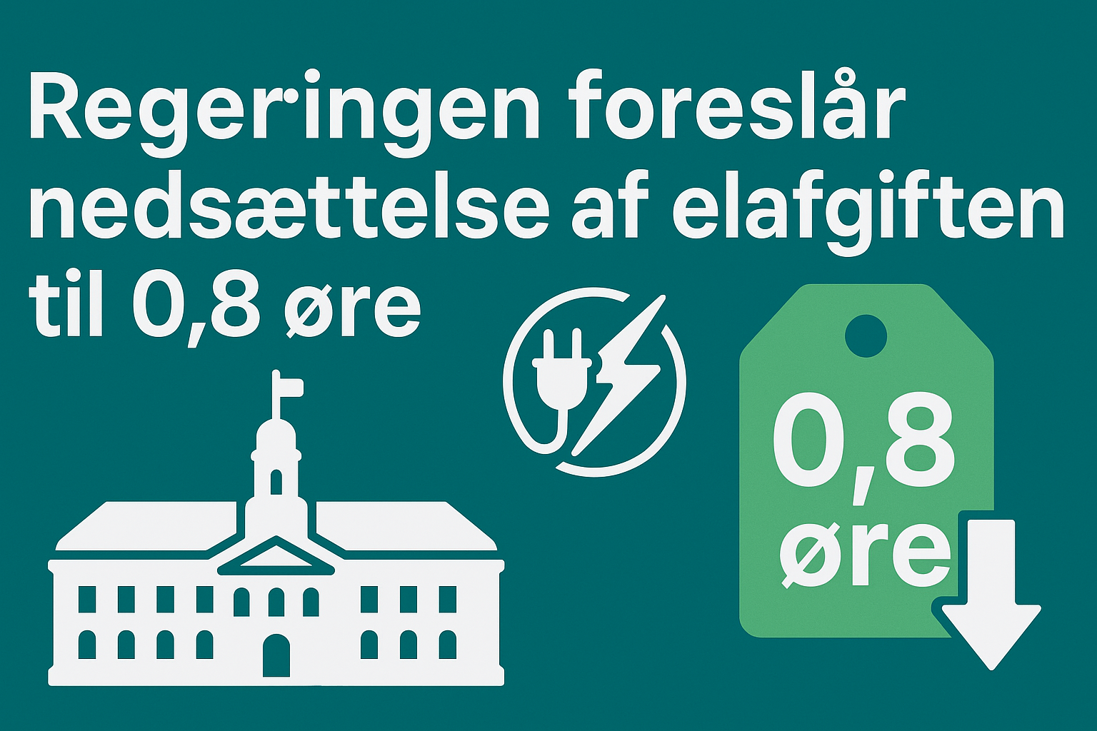 Regeringen foreslår nedsættelse af elafgiften til 0,8 øre - nedsat elafgift til elbilister